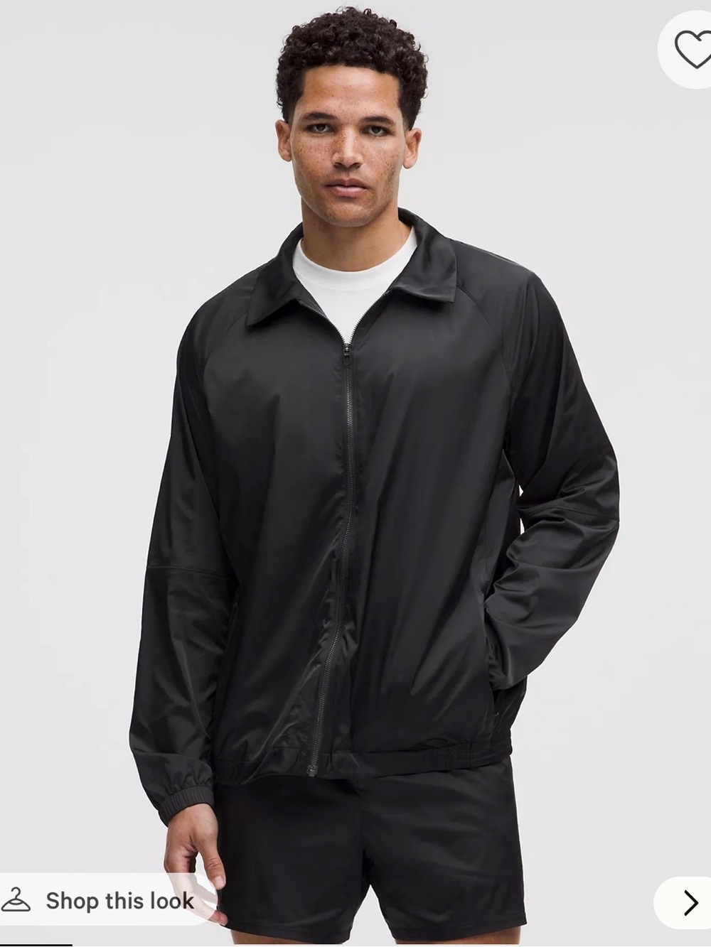Lululemon Stretch Satin Nylon Track Jacket Black Size Large